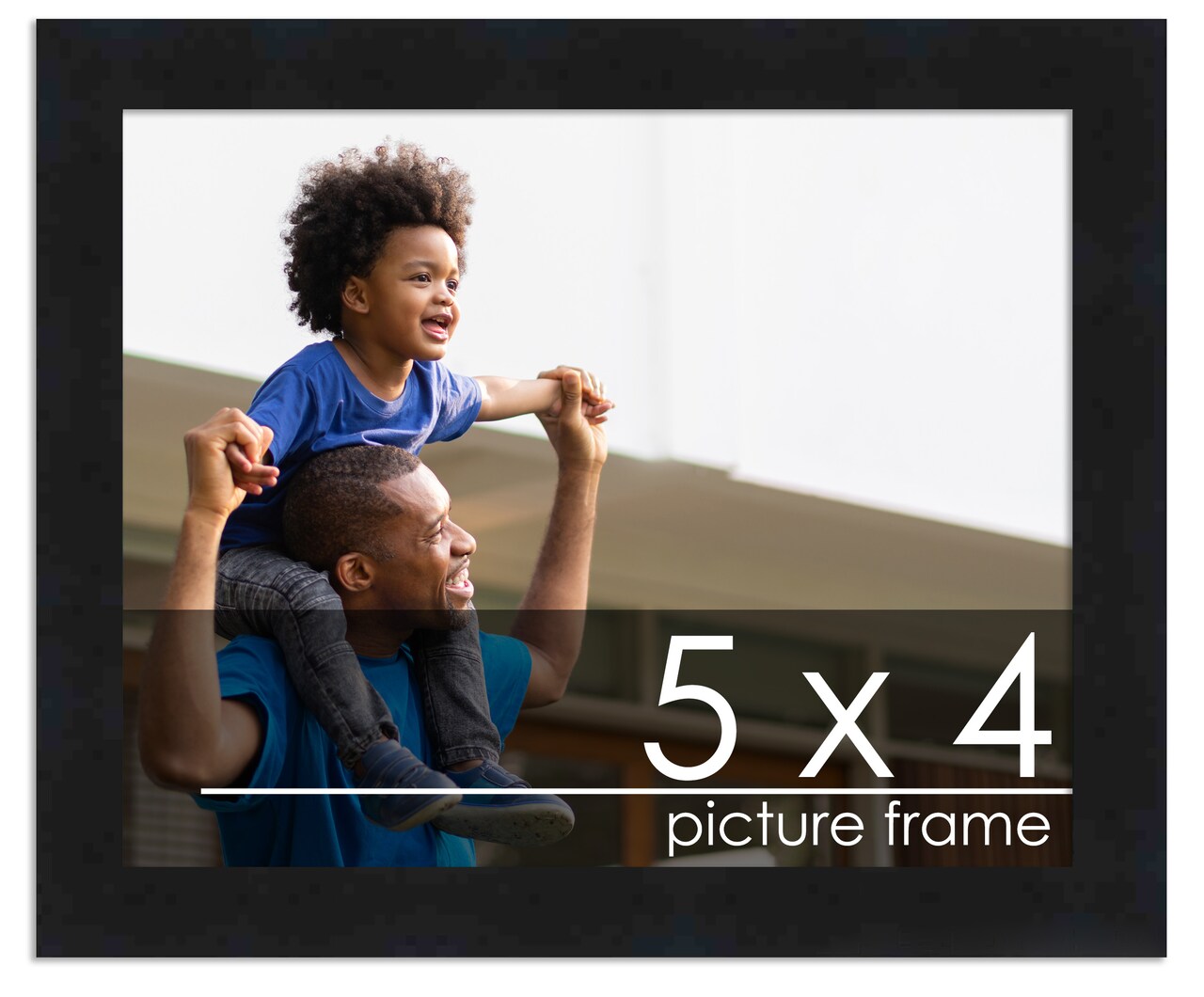 Photo Size Modernist Black Picture Frame - UV Acrylic, Foam Board Backing, Hanging Hardware